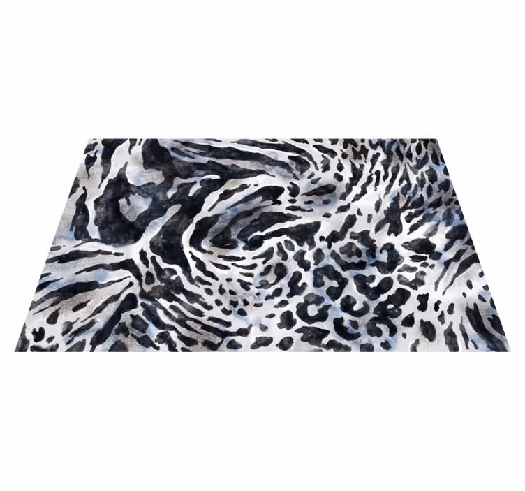 Tappeto vinile stampa animale bianco e nero selvaggio - TenStickers
