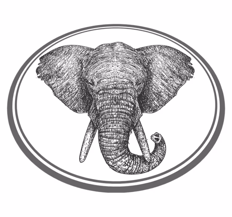 Tappeto vinile animali sagoma di elefante grigio - TenStickers