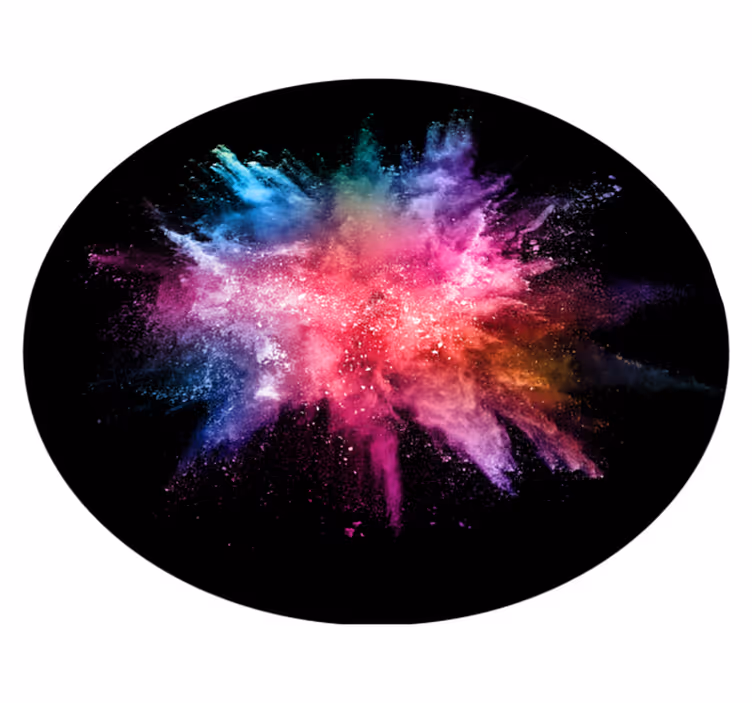 Tappeto vinile camera da letto esplosione astratta colorata - TenStickers