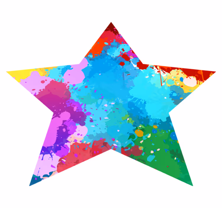 Tappeto vinile per bambini stella con tratti colorati - TenStickers