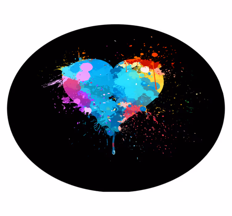 Tappeto vinile per ragazzi schizzo di cuore colorato - TenStickers