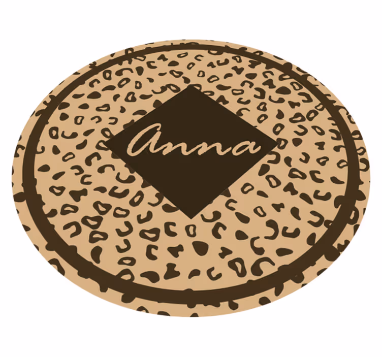 Tappeto vinile camera da letto nome con stampa leopardata - TenStickers