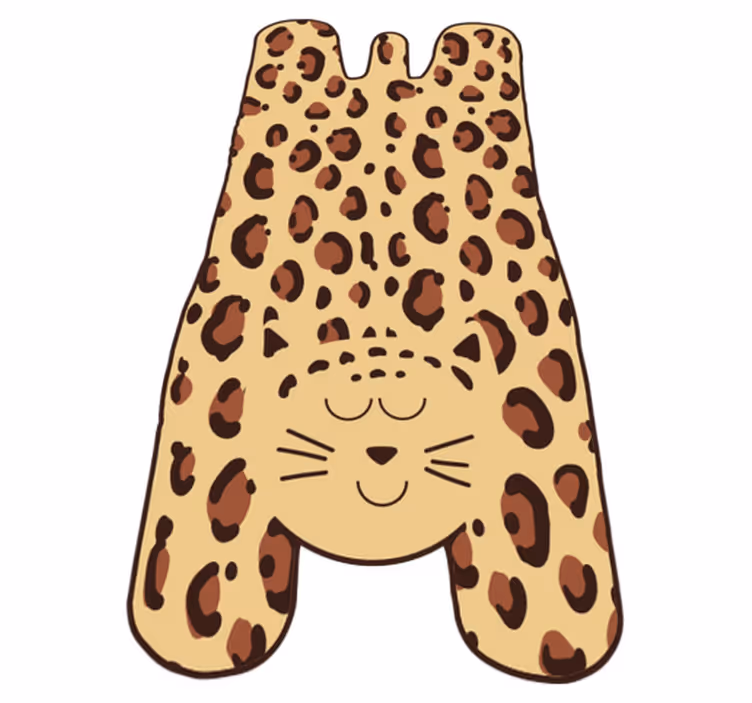 Tappeto vinile stampa animale leopardo felice - TenStickers