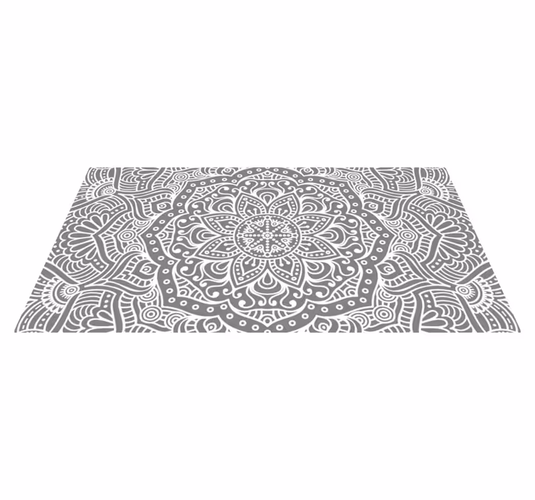 Tappeto vinile Mandala motivo grigio ornato - TenStickers