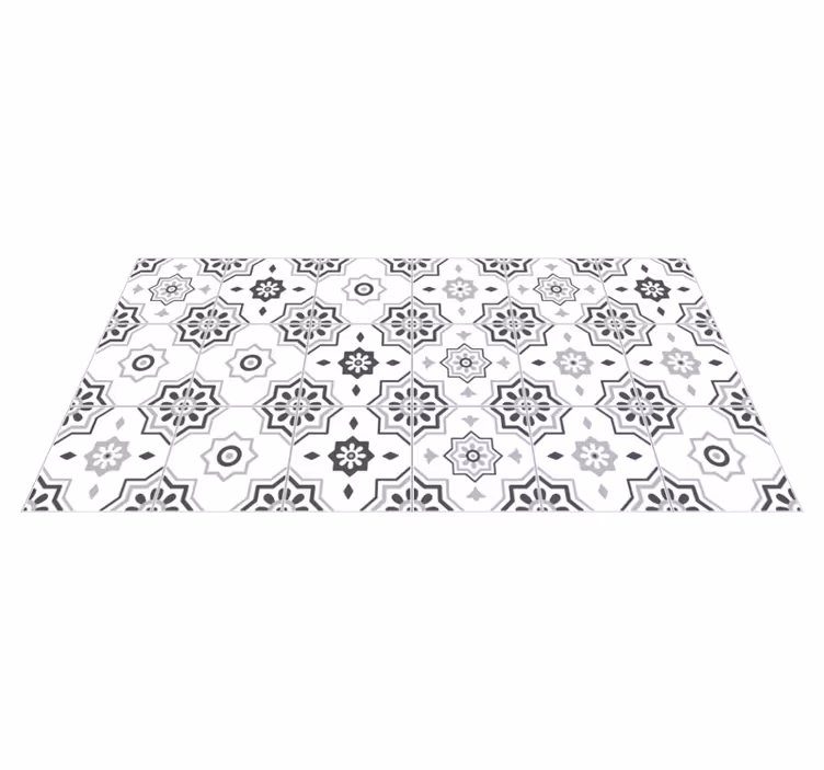 Tappeto pvc cucina eleganti motivi grigi - TenStickers