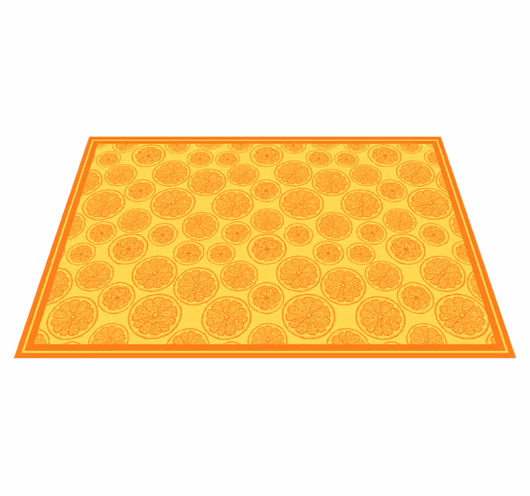 Tappeto vinile fiori idea fetta di agrumi - TenStickers