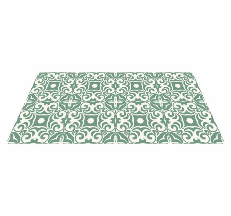 Tappeto in vinile soggiorno elegante motivo verde - TenStickers