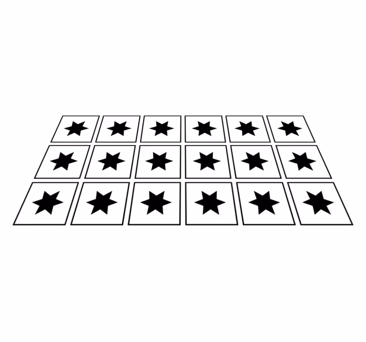 Tappetto vinile stelle motivo in bianco e nero - TenStickers