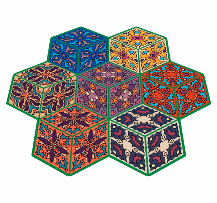 Tappeto vinile piastrelle piastrelle colorate - TenStickers