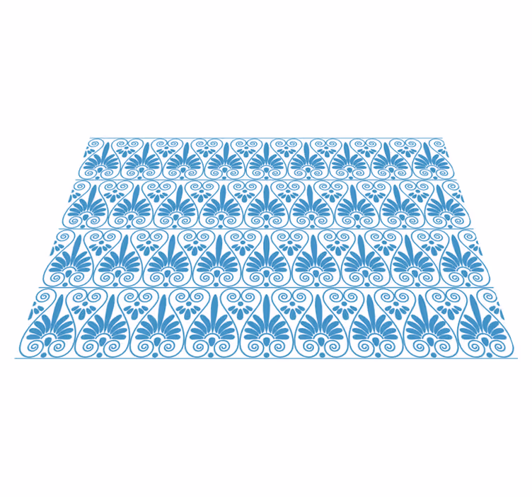 Tappeto vinile piastrelle sofisticato motivo blu - TenStickers
