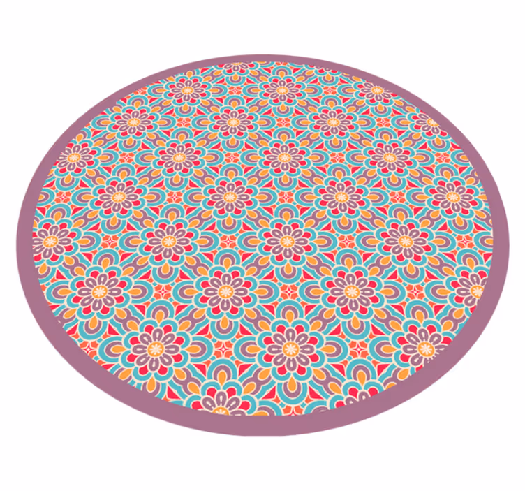 Tappeto vinile mandala motivo floreale vivace - TenStickers