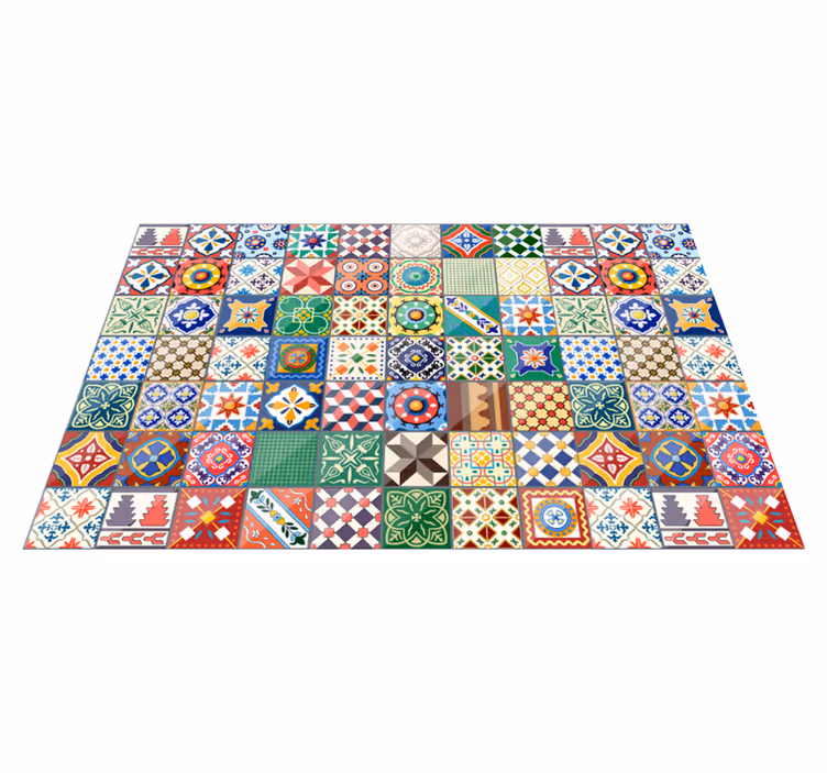 Tappeto vinile piastrelle ceramiche a mosaico vibranti - TenStickers