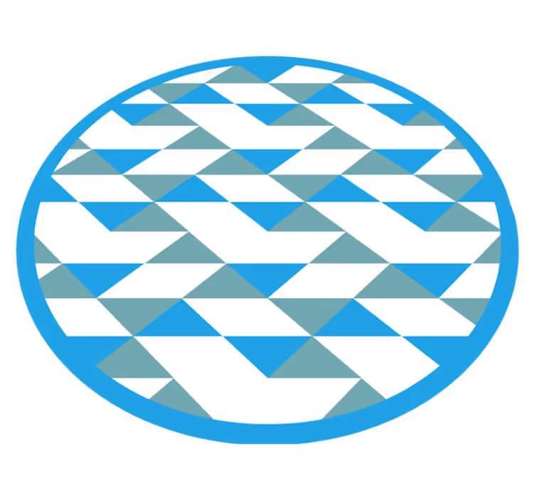 Tappeto vinile geometrico elementi blu e verdi - TenStickers
