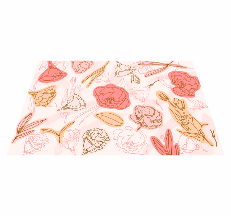Tappeto vinile bagno sofisticato elemento botanico - TenStickers