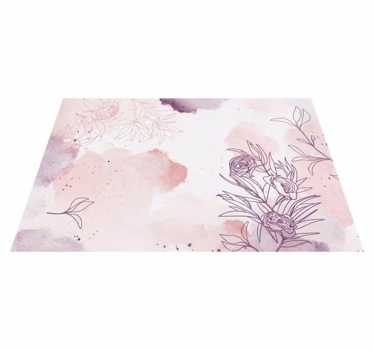 Tappeto vinile fiori delicato accento floreale - TenStickers