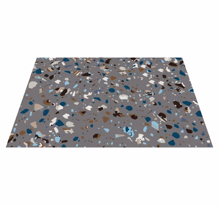 Tappeto vinile effetto marmo terrazzo ciottoli miscelati - TenStickers