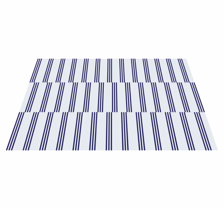 Tappeto in vinile soggiorno design a righe blu navy - TenStickers
