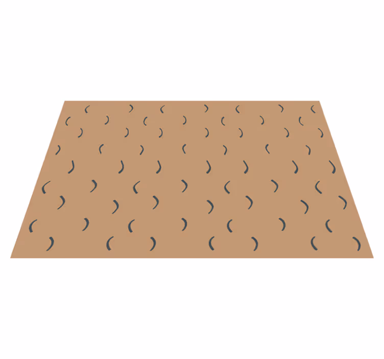 Tappeto vinile minimalista motivo marrone curvo - TenStickers