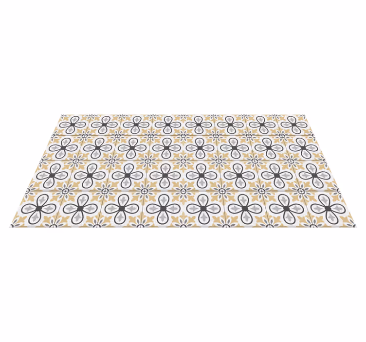 Tappeto pvc cucina geometria floreale - TenStickers