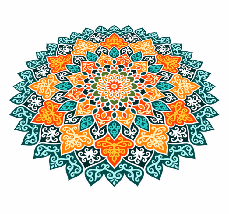 Tappeto vinile Mandala disegno del cerchio radiante - TenStickers
