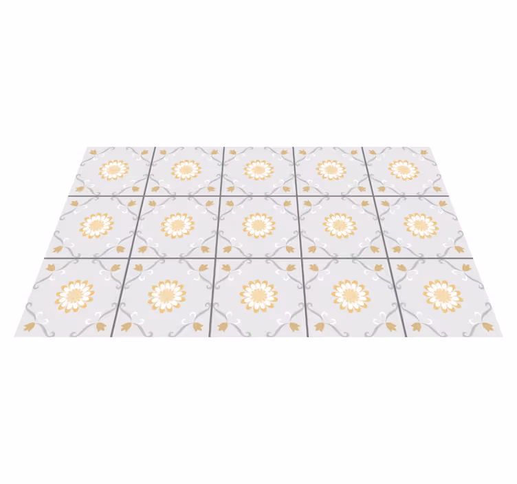 Tappeto vinile piastrelle elegante design botanico - TenStickers