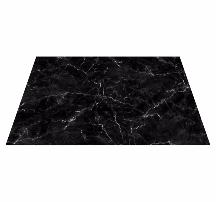 Tappeto vinile effetto marmo elegante texture nera - TenStickers