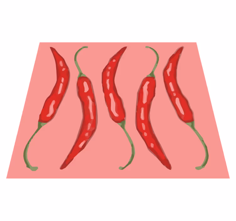 Tappeto pvc cucina peperoncini rossi - TenStickers