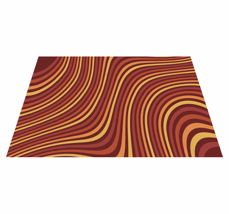 Tappeto vinile vintage flusso di colore retrò ondulato - TenStickers
