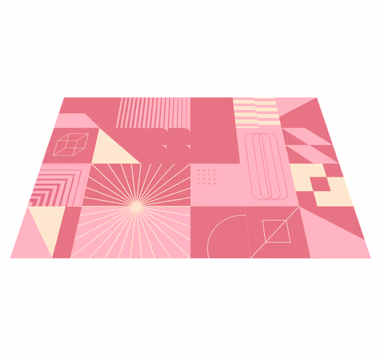Tappeto vinile moderno motivi geometrici rosa - TenStickers