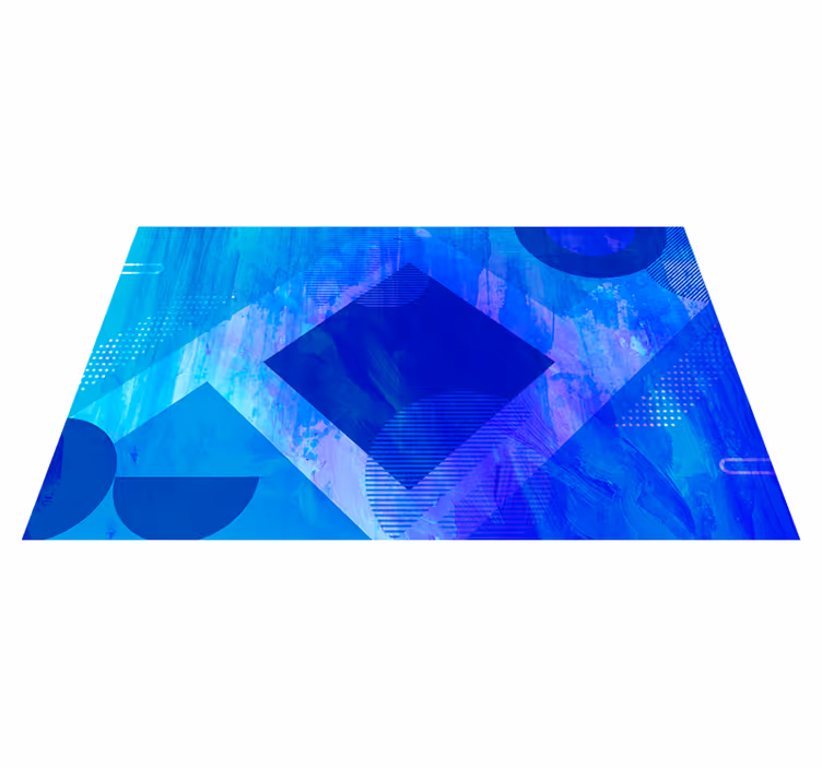 Tappeto vinile minimalista motivi geometrici blu - TenStickers