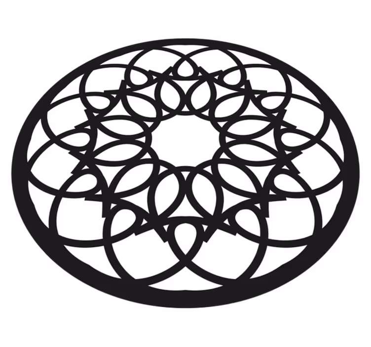 Tappeto vinile Mandala intricato motivo nero - TenStickers