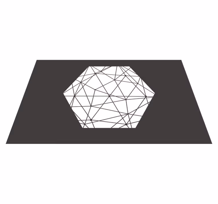 Tappeto vinile geometrico motivo esagonale astratto - TenStickers