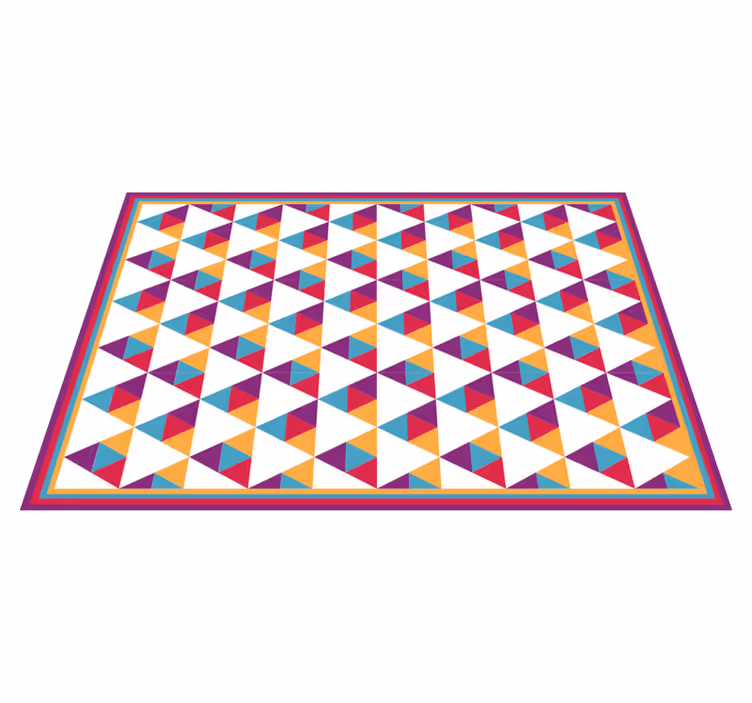 Tappeto vinile geometrico motivo triangolare vibrante - TenStickers