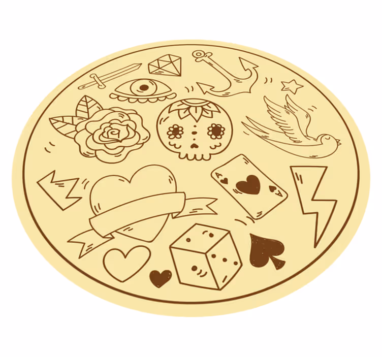 Tappeto vinile per ragazzi simboli del tatuaggio - TenStickers