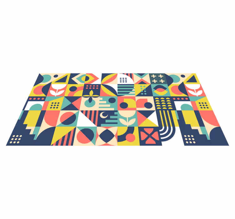Tappeto vinile geometrico forme vivaci - TenStickers