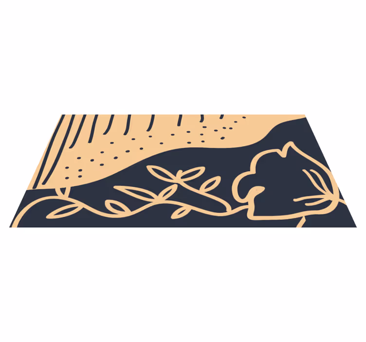 Tappeto vinile natura motivo a foglie beige - TenStickers