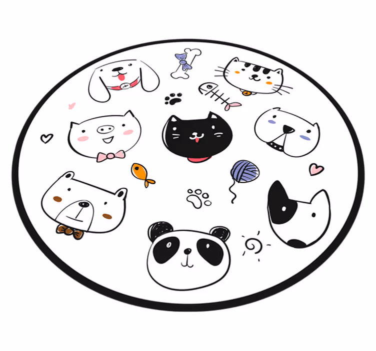 Tappeto vinile bebé espressioni adorabili delle creature - TenStickers