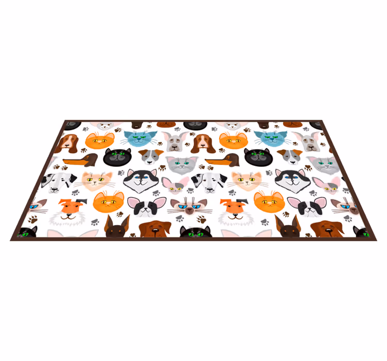 Tappeto vinile animali volti di creature affascinanti - TenStickers