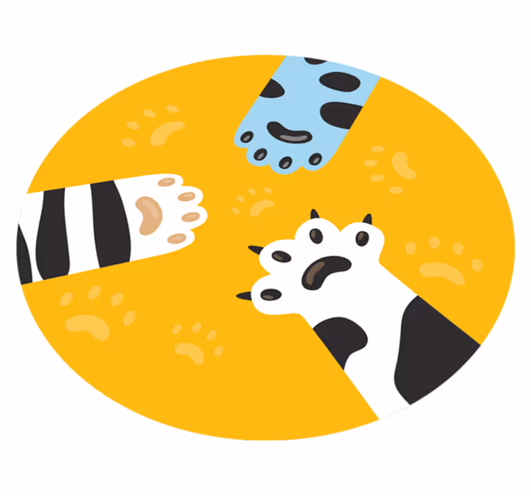Tappeto vinile animali impronte di zampe di gatto - TenStickers