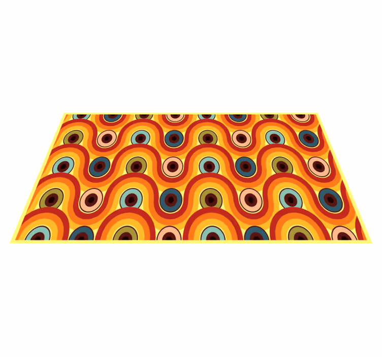 Tappeto vinile vintage motivo ondulato colorato - TenStickers