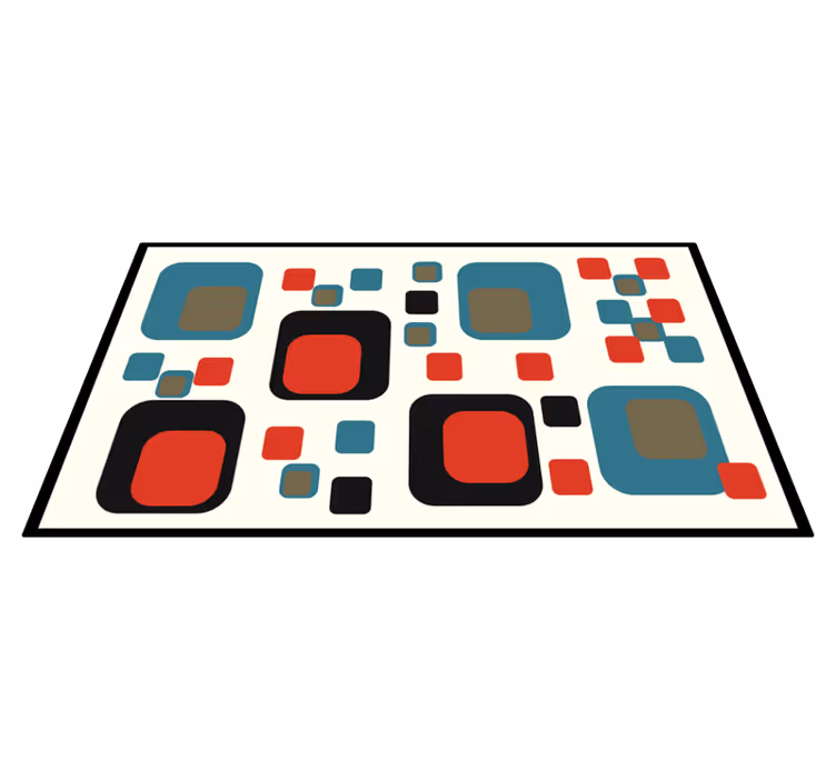 Tappeto vinile geometrico quadrati astratti colorati - TenStickers