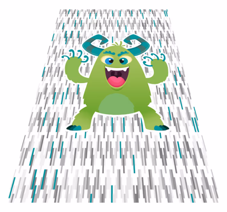 Tappeto vinile per bambini personaggio mostro verde - TenStickers