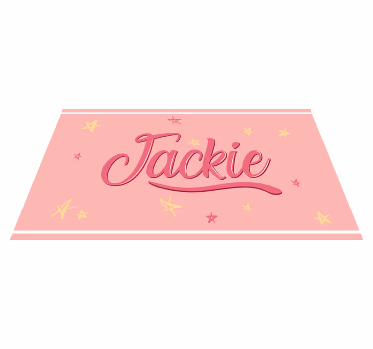 Tappeto vinile per ragazzi nome rosa con stelle - TenStickers
