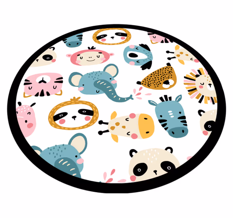 Tappeto vinile per bambini animali colorati del safari - TenStickers