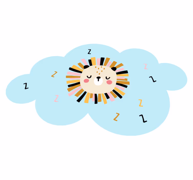 Tappeto vinile per bambini nuvola di leone assonnato - TenStickers
