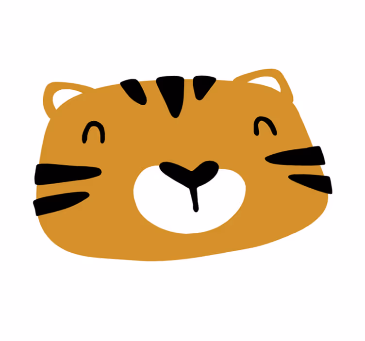 Tappeto vinile bebé faccia di tigre giocosa - TenStickers