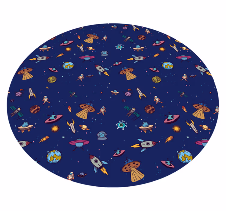 Tappeto vinile per bambini concetto di spedizione cosmica - TenStickers