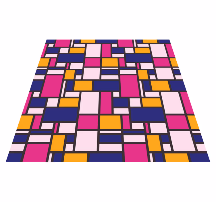 Tappeto vinile geometrico blocchi colorati - TenStickers