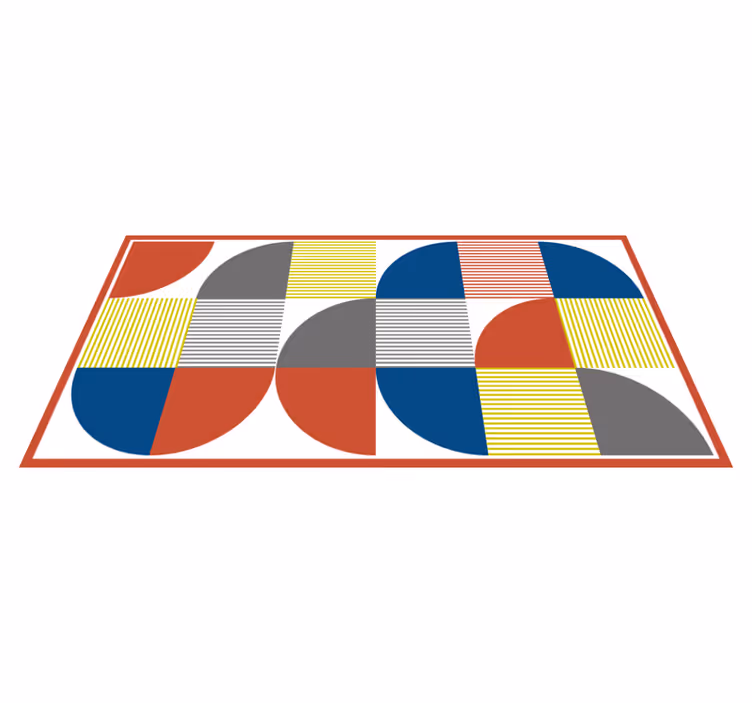 Tappeto vinile geometrico figure astratte vibranti - TenStickers