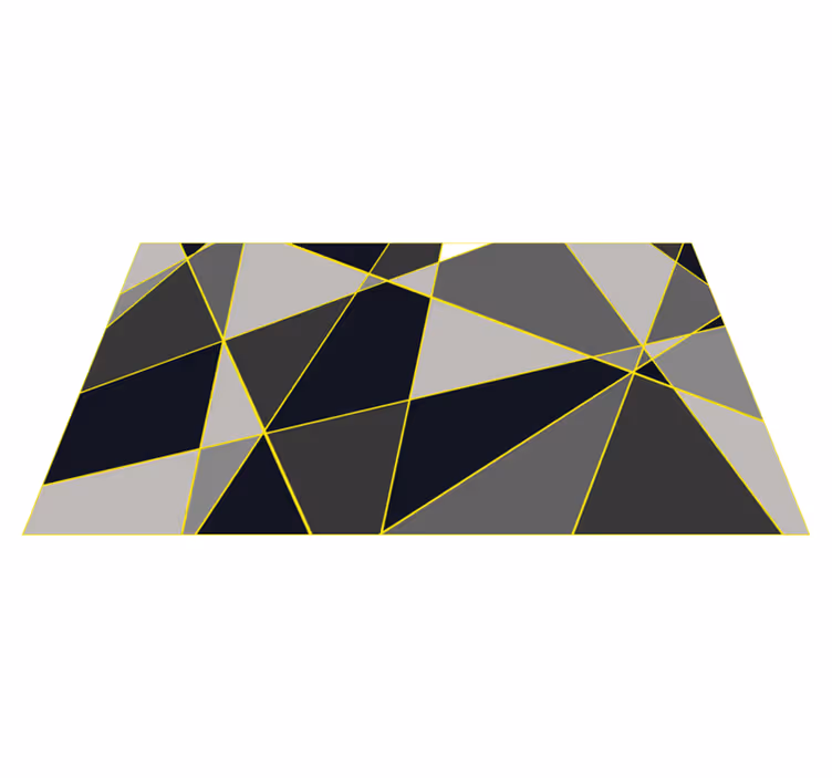 Tappeto vinile geometrico linee triangolari grigie - TenStickers